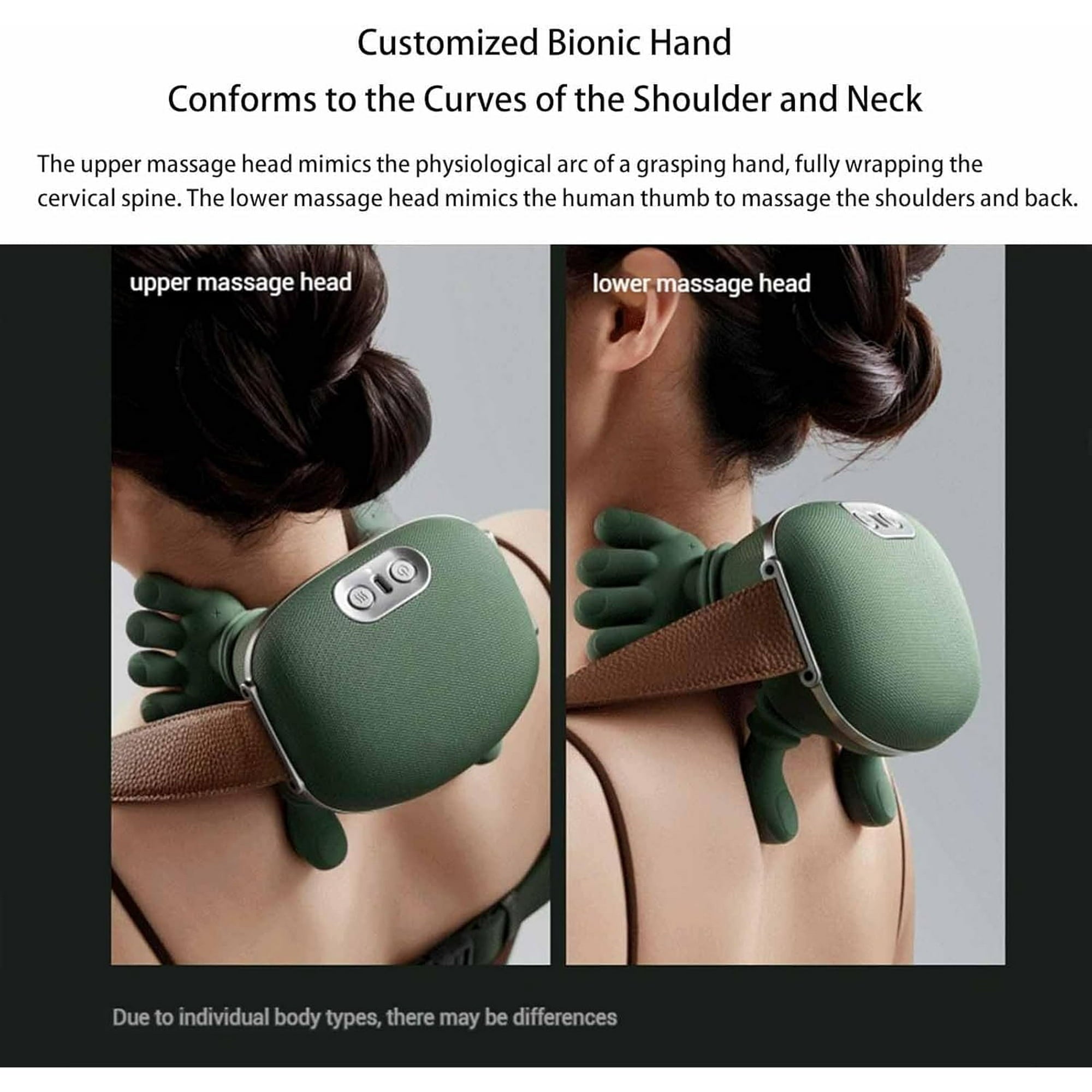 Neck and Back Massager, 3 Massage Mode, 2 Heat Function, Heated Neck & Shoulder Massager, Simulated Human Hand Design, for Necks, Back, Legs Etc (1 Pc)