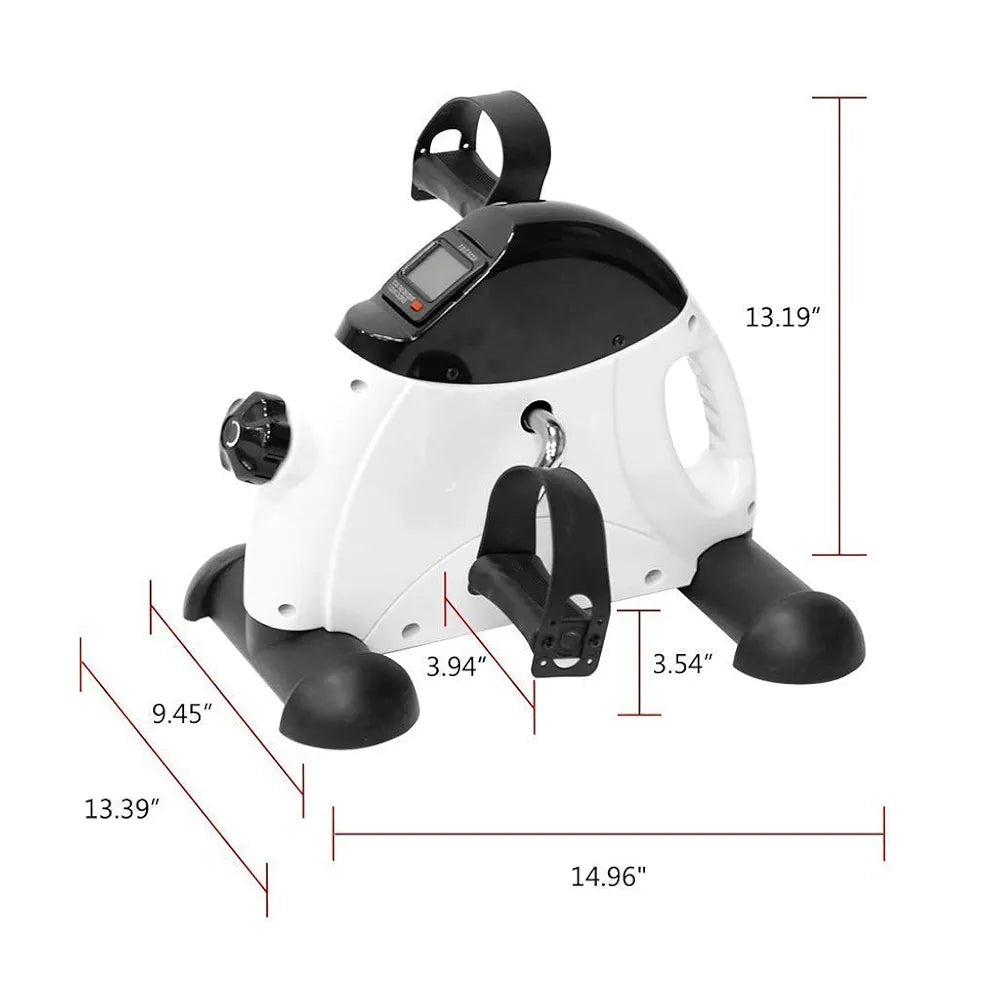Exercise Pedal Exerciser, Mini Cycle Bike Tension Adjustable with Electronic Display for Legs and Arms
