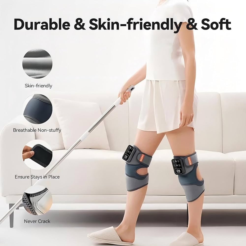 Cordless Electric Knee Massager 3 Vibrations 5 Heating Levels For Shoulder & Elbow (1 Piece)