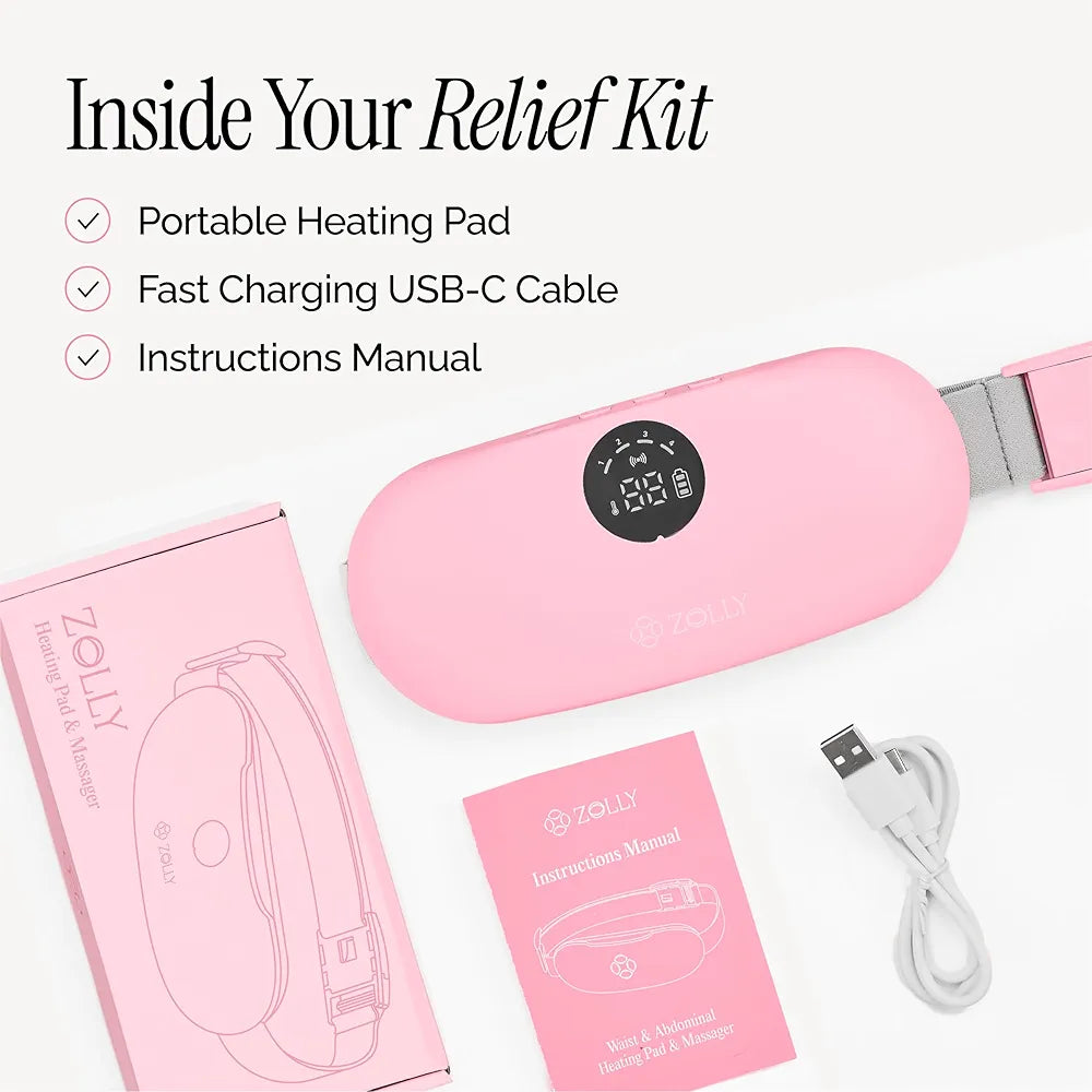 Portable Heating Pad for Period Cramps Relief with Heat & Massage