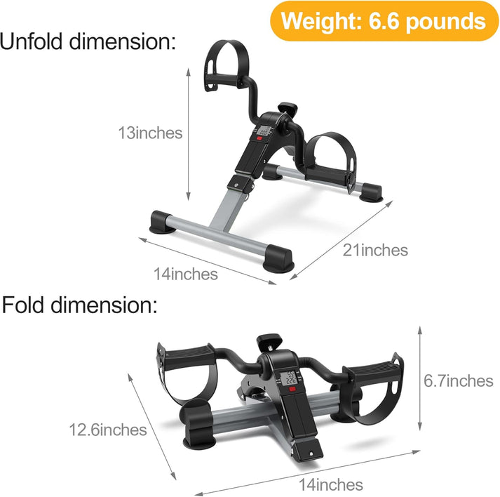 Folding Pedal Cycle - Mini Exercise Cycle For Arm & Leg With Variable Resistance