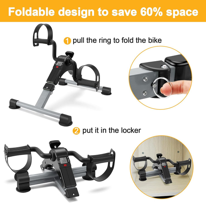 Folding Pedal Cycle - Mini Exercise Cycle For Arm & Leg With Variable Resistance