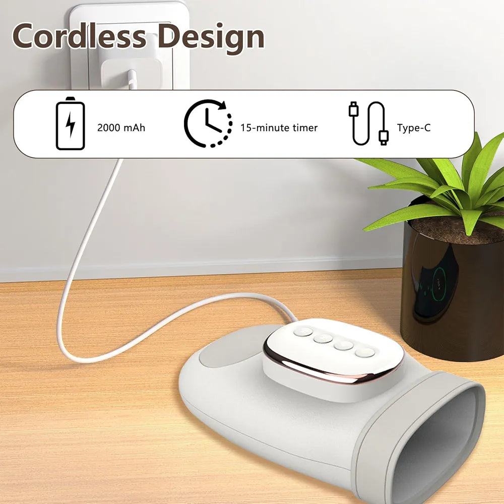 Hand Massager with Heat and Compression Relief, Rechargeable Electric Massager with 3 Massage 3 Temperature, 5 Pressure Levels, Therapeutic Glove for Arthritis and Tunnel