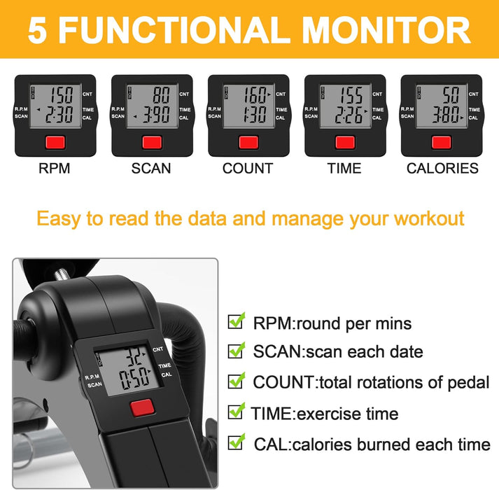 Folding Pedal Cycle - Mini Exercise Cycle For Arm & Leg With Variable Resistance