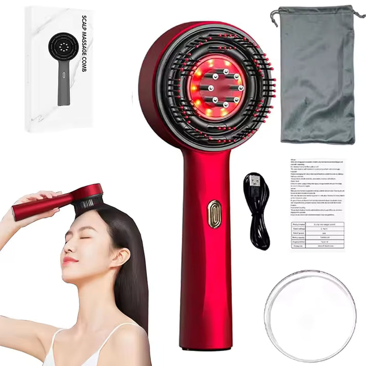 Premium Head Scalp Electric Massager Comb with 2 In 1 Hair Oil Applicator
