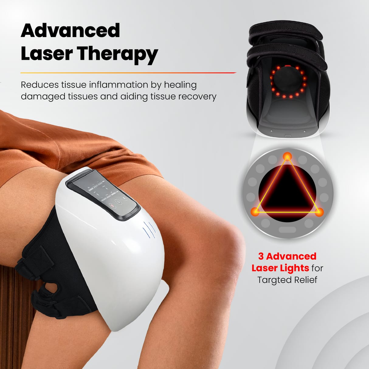 Smart Hot Compress Knee Relaxing Massager Knee Cap Treasure Laser Infrared Elbow Shoulder Massager Relive Joint Pain Stiffness