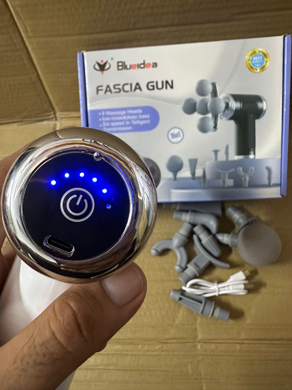 5 Headed Fascia Massage Gun | Deep Tissue Muscle Massager