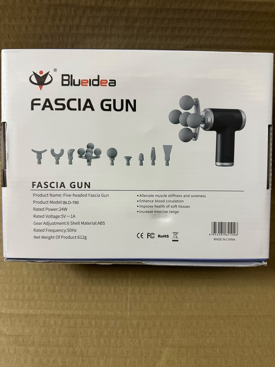 5 Headed Fascia Massage Gun | Deep Tissue Muscle Massager