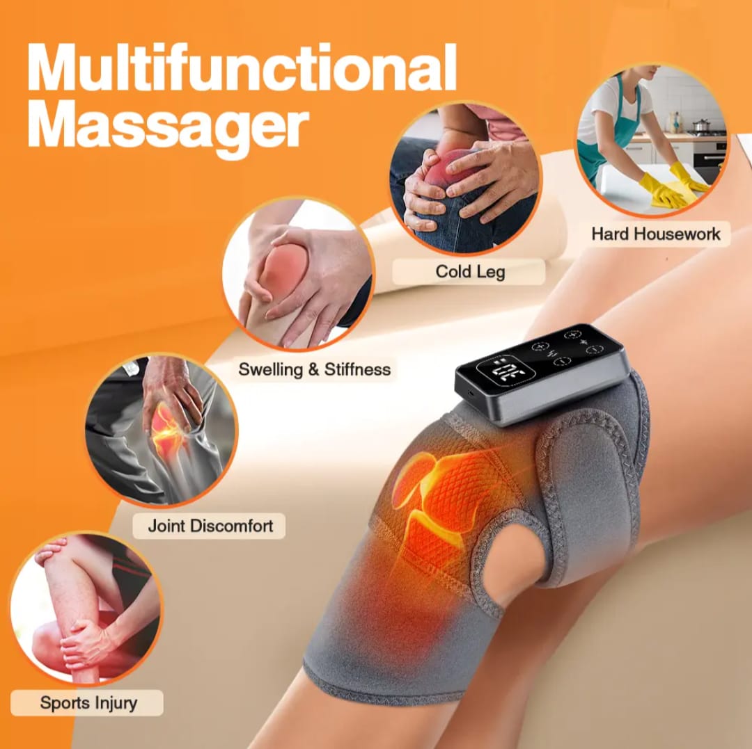 Cordless Electric Knee Massager 3 Vibrations 5 Heating Levels For Shoulder & Elbow (1 Piece)