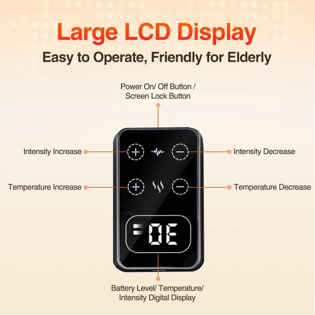 Cordless Electric Knee Massager 3 Vibrations 5 Heating Levels For Shoulder & Elbow (1 Piece)