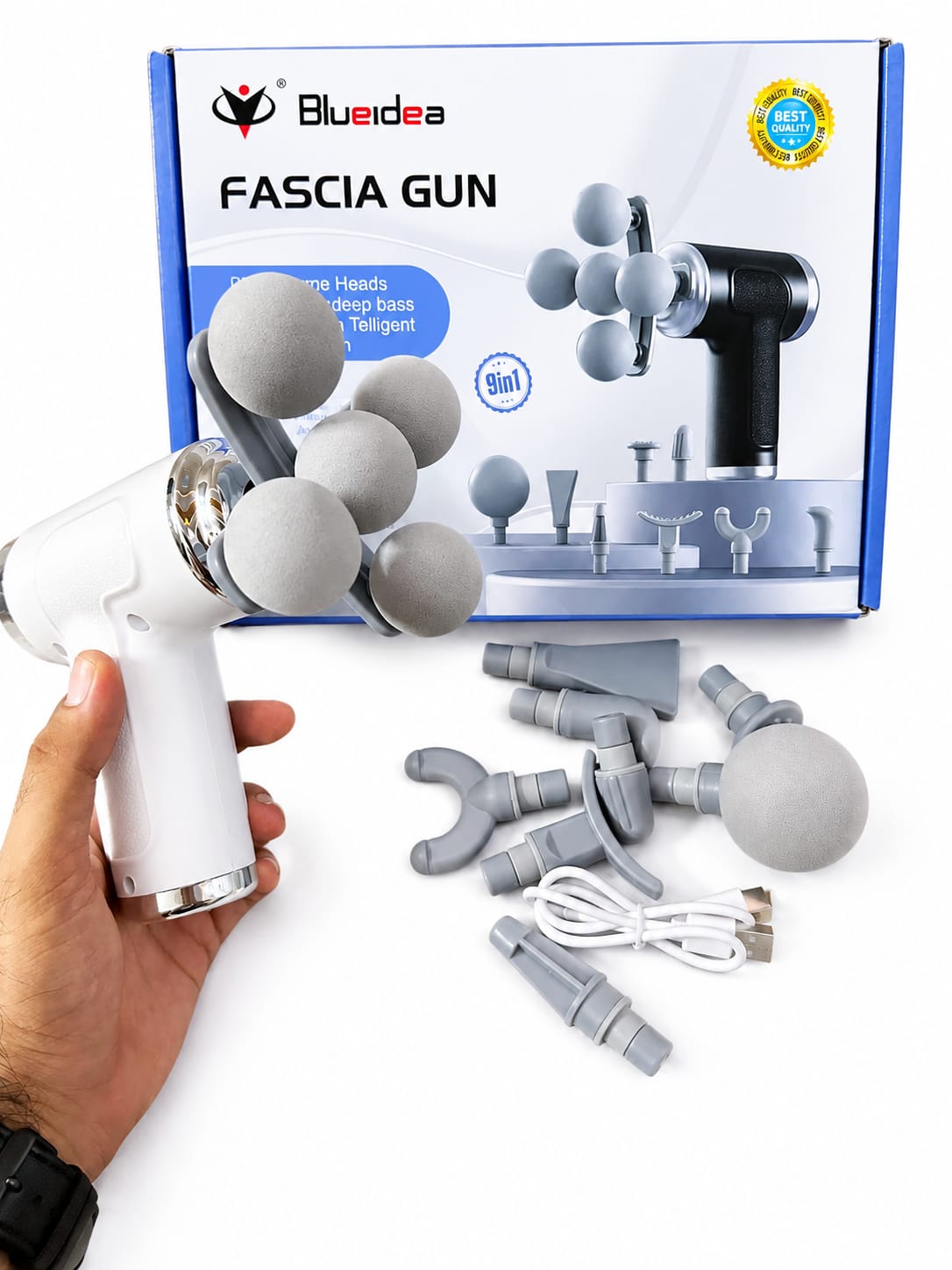 5 Headed Fascia Massage Gun | Deep Tissue Muscle Massager