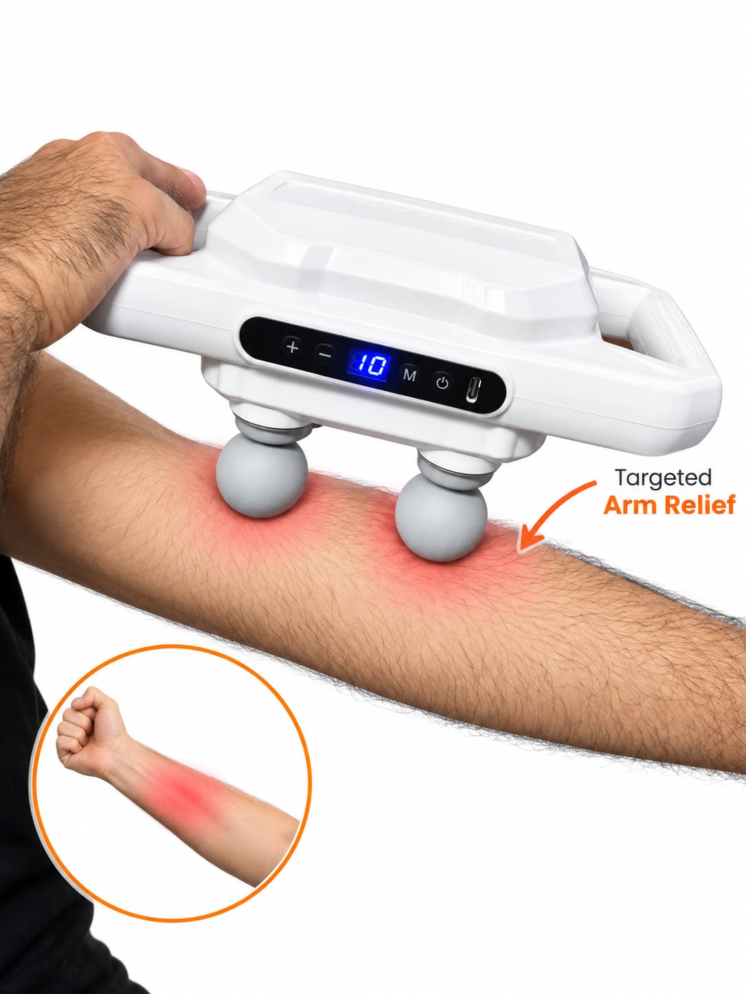 6-Head Fascia Muscle Massager Gun – Deep Tissue Relief for Back, Waist, and Legs