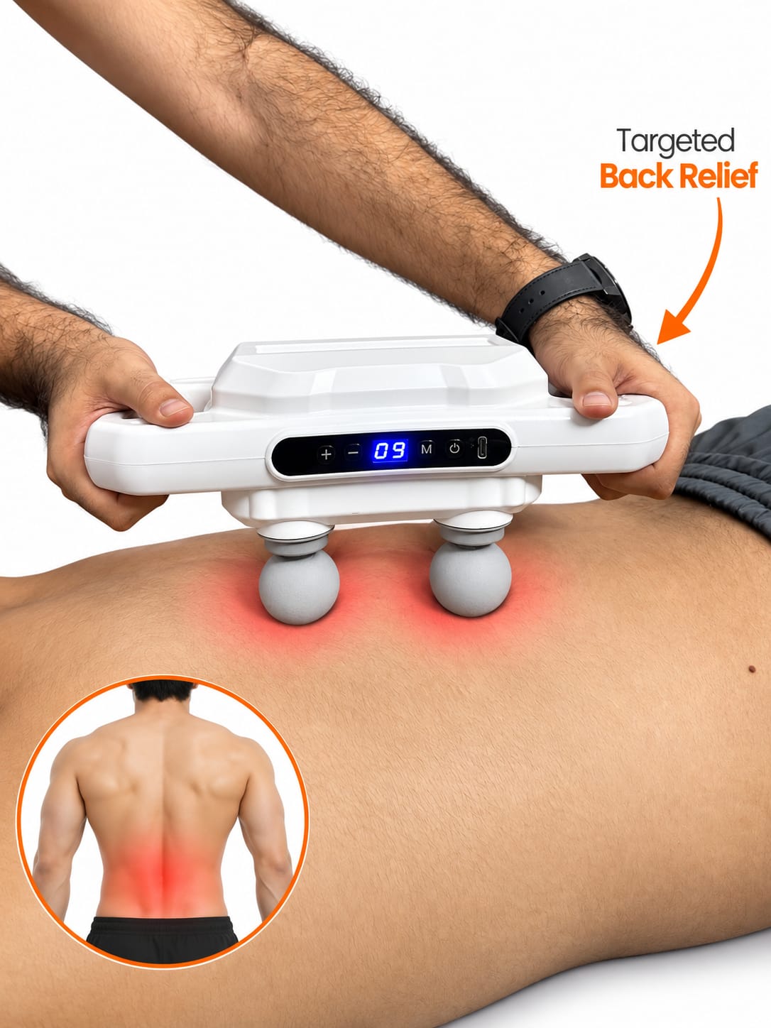 6-Head Fascia Muscle Massager Gun – Deep Tissue Relief for Back, Waist, and Legs