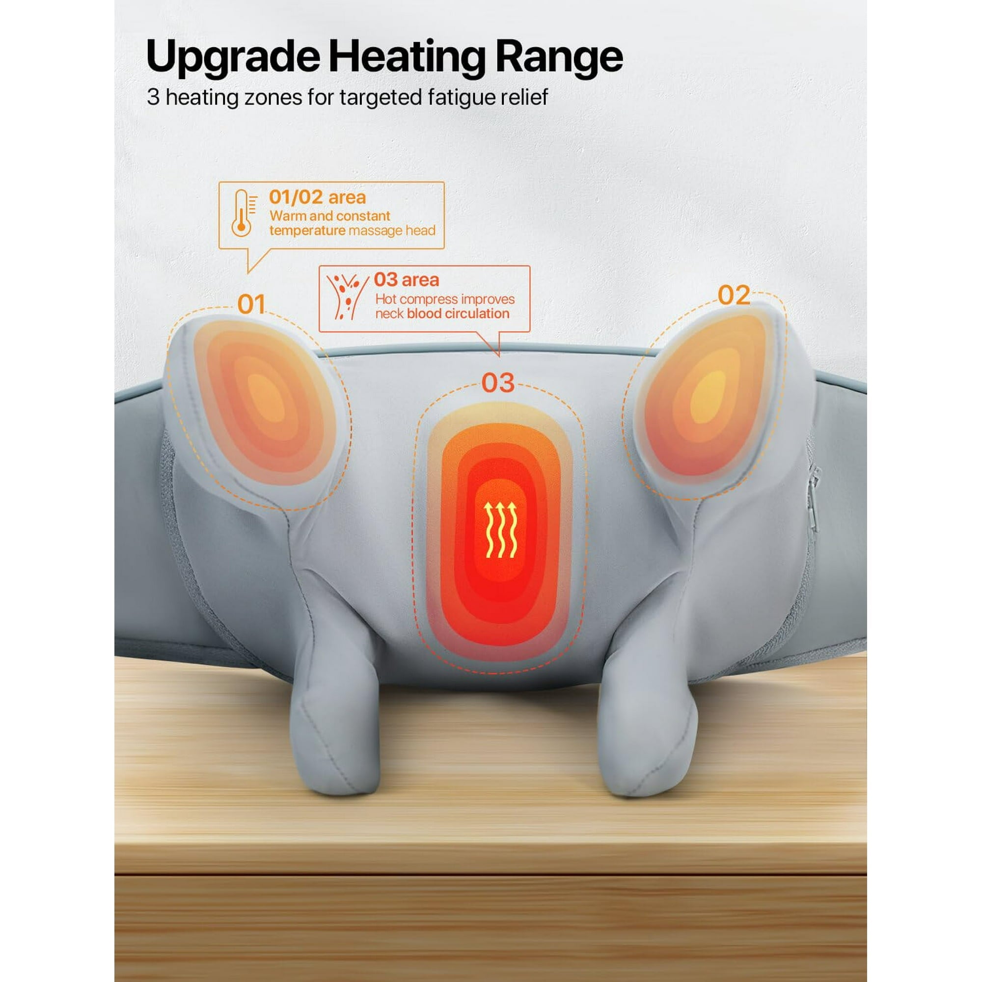 Neck Massager with Heat, Wireless Shiatsu 4D Experts Knet Neck Massager