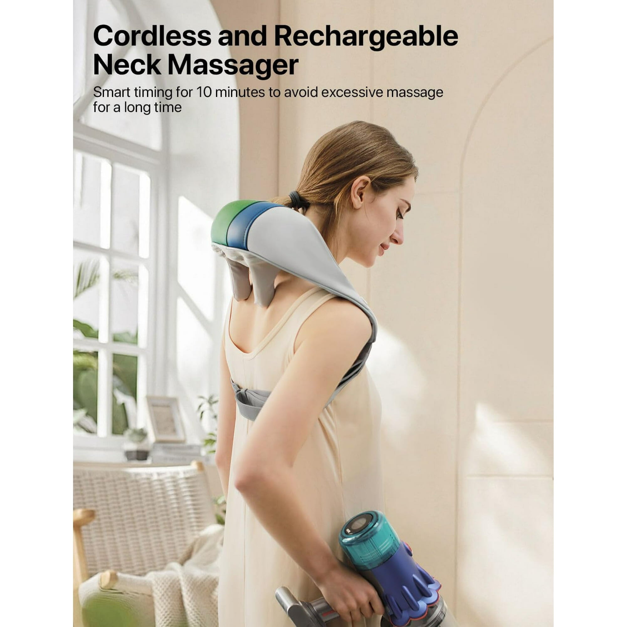 Neck Massager with Heat, Wireless Shiatsu 4D Experts Knet Neck Massager