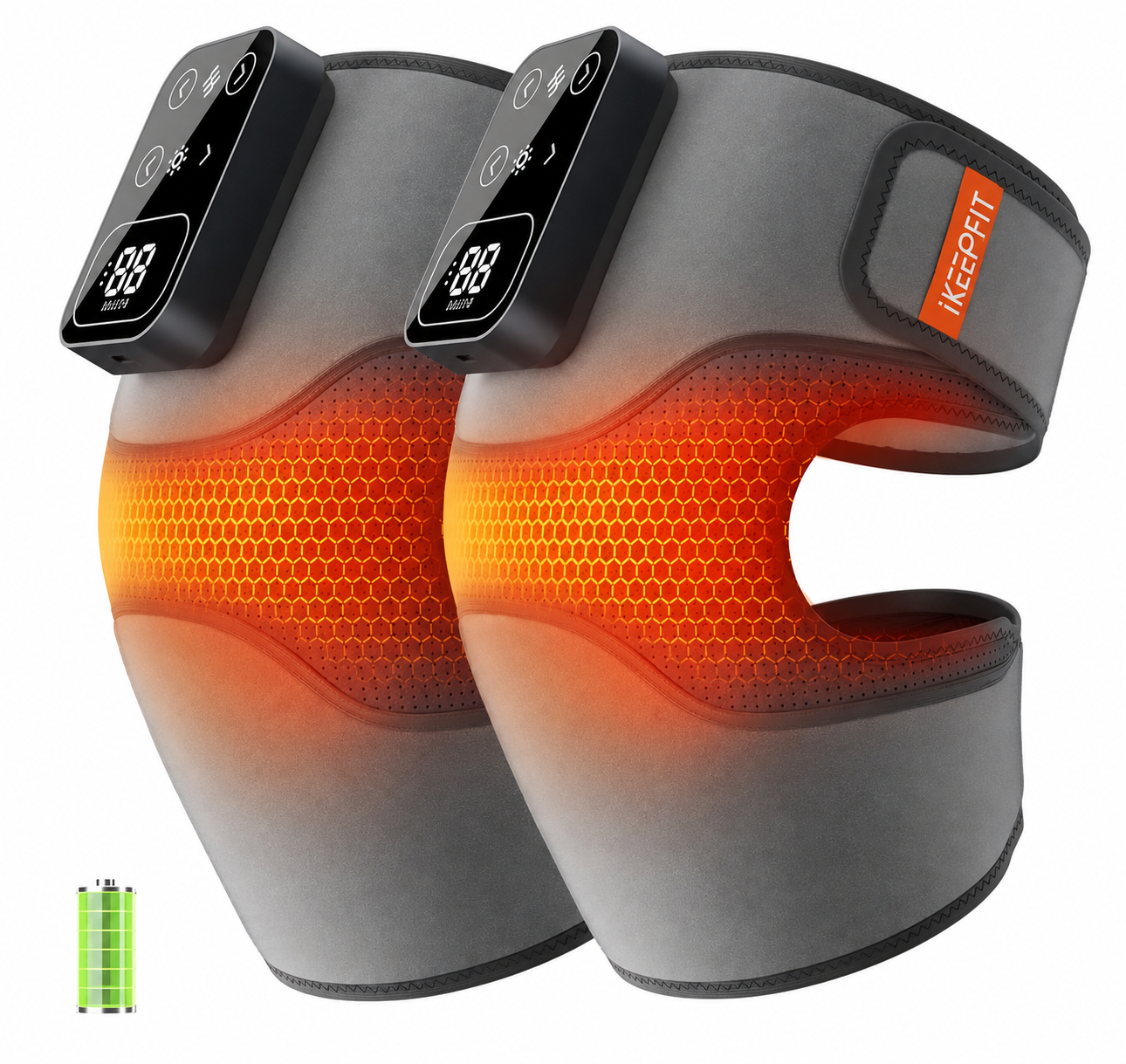 Cordless Electric Knee Massager 3 Vibrations 5 Heating Levels For Shoulder & Elbow (1 Piece)
