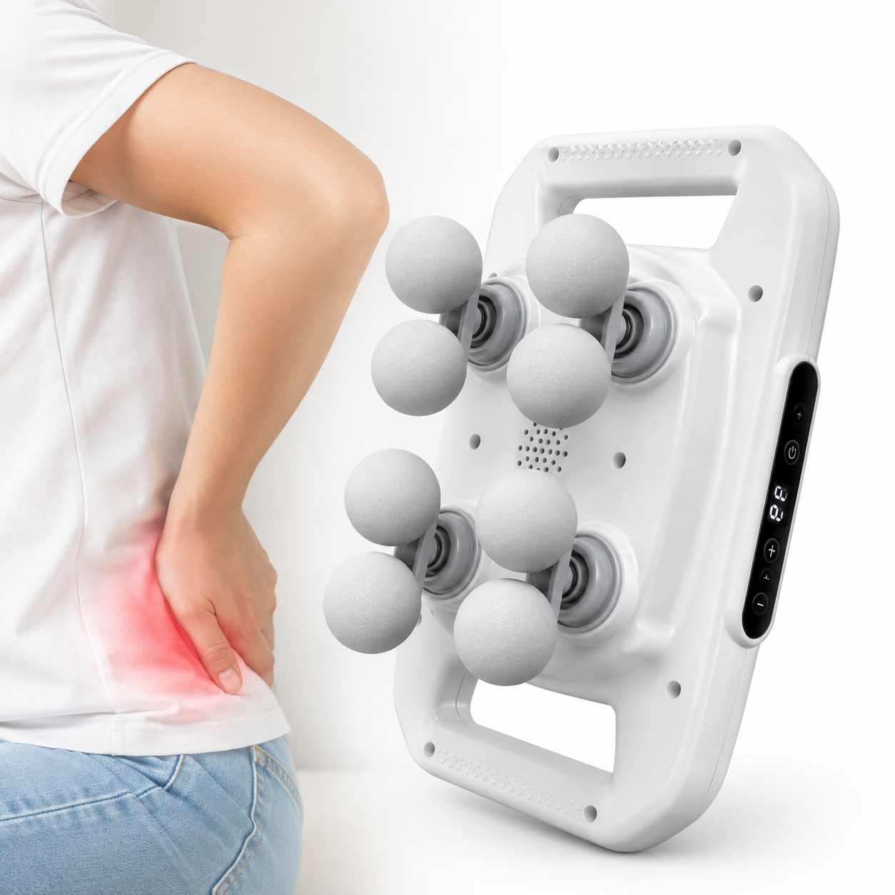 Multi-Head Fascia Muscle Massager Gun – Deep Tissue Relief for Back, Waist, and Legs