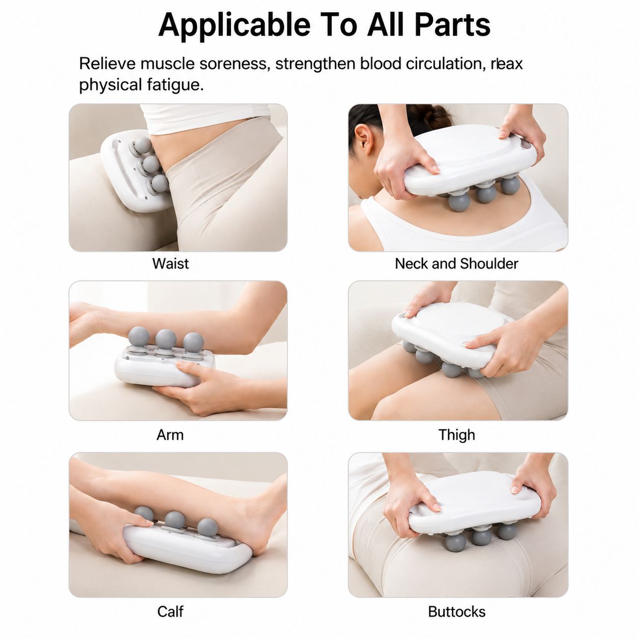 Premium 6-Head Fascia Muscle Massager Gun – Deep Tissue Pain Relief for Back, Waist & Legs