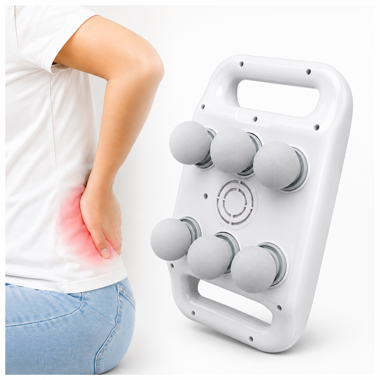 Multi-Head Fascia Muscle Massager Gun – Deep Tissue Relief for Back, Waist, and Legs