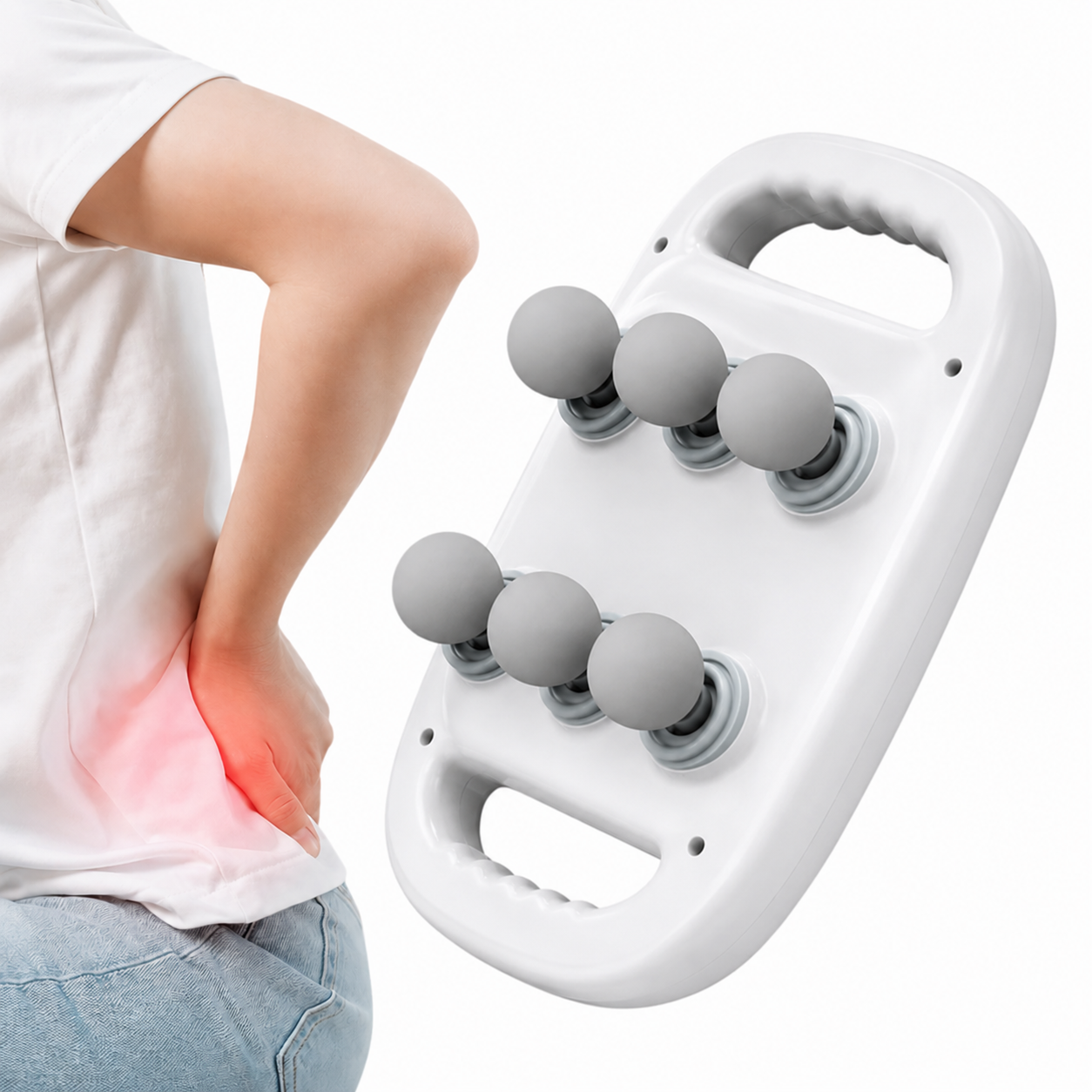Premium 6-Head Fascia Muscle Massager Gun – Deep Tissue Pain Relief for Back, Waist & Legs