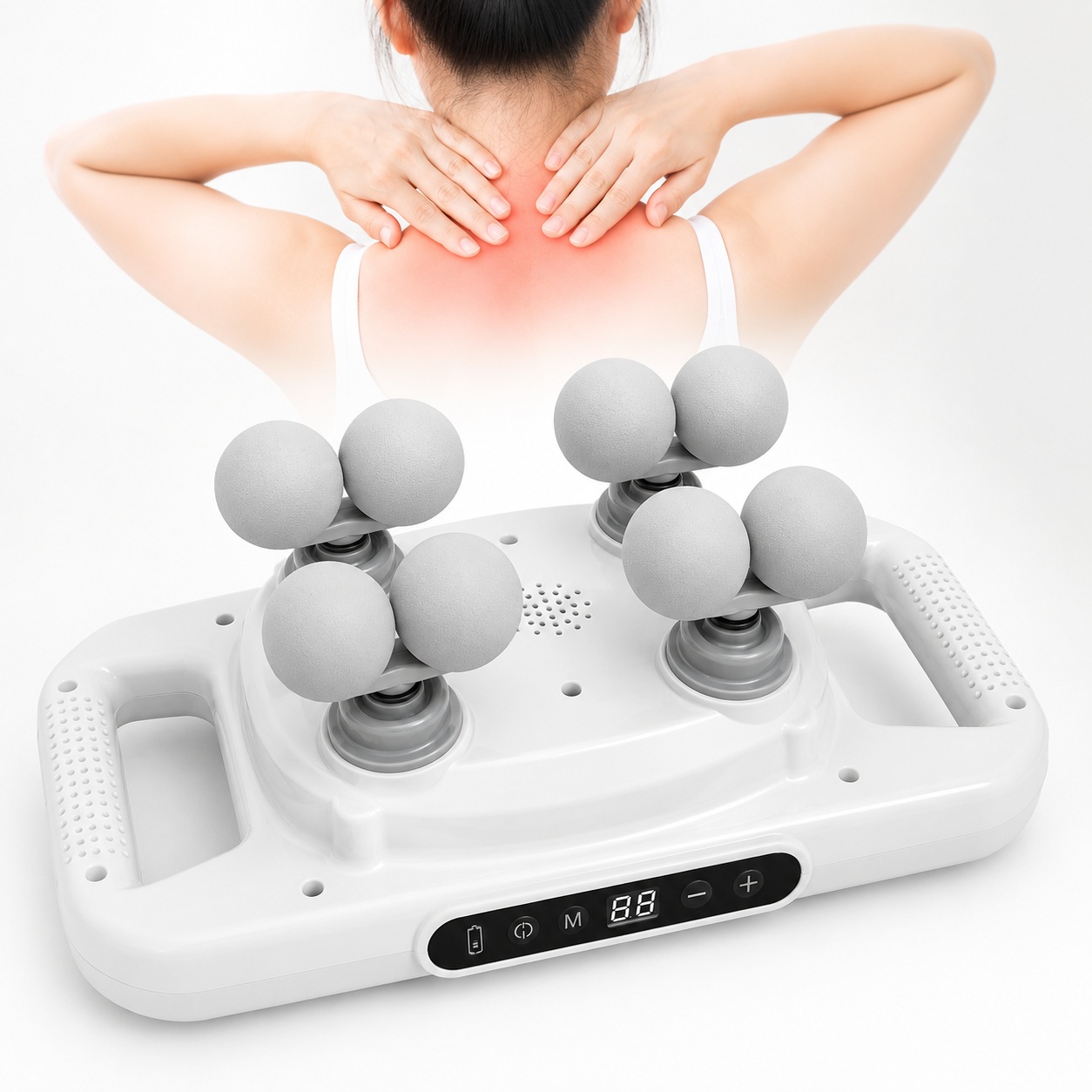 Multi-Head Fascia Muscle Massager Gun – Deep Tissue Relief for Back, Waist, and Legs