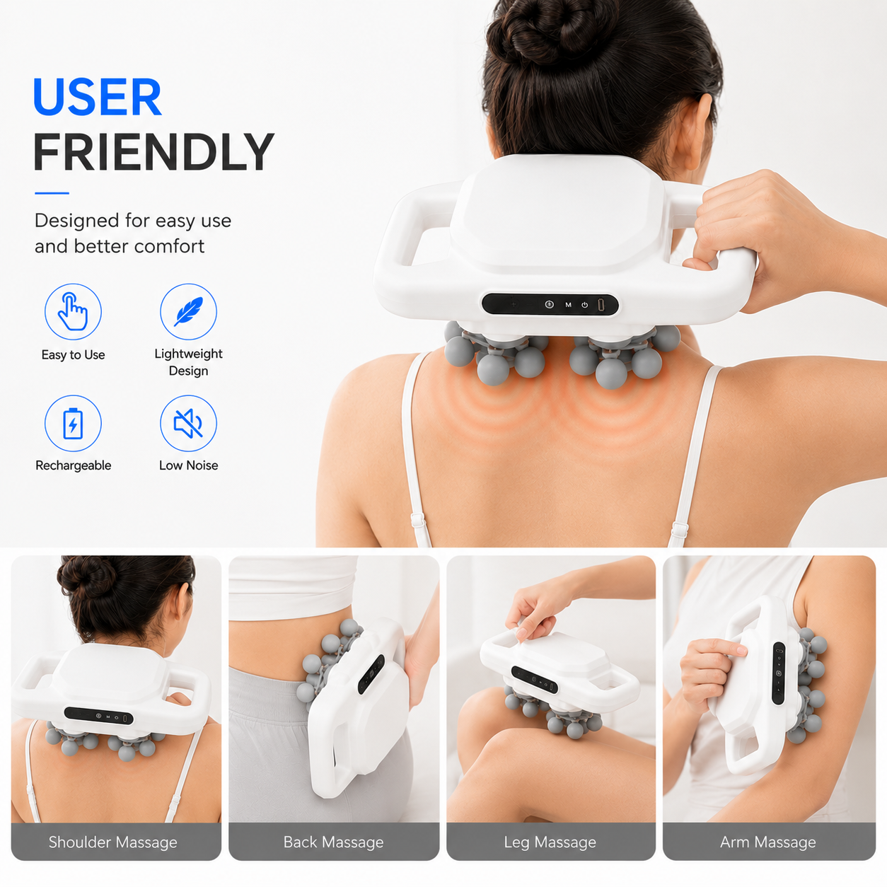 Powerful 18-Head Deep Tissue Massage Machine for Full Body Pain Relief