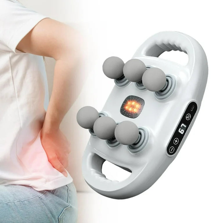 6-Head Fascia Muscle Massager Gun – Deep Tissue Relief for Back, Waist, and Legs