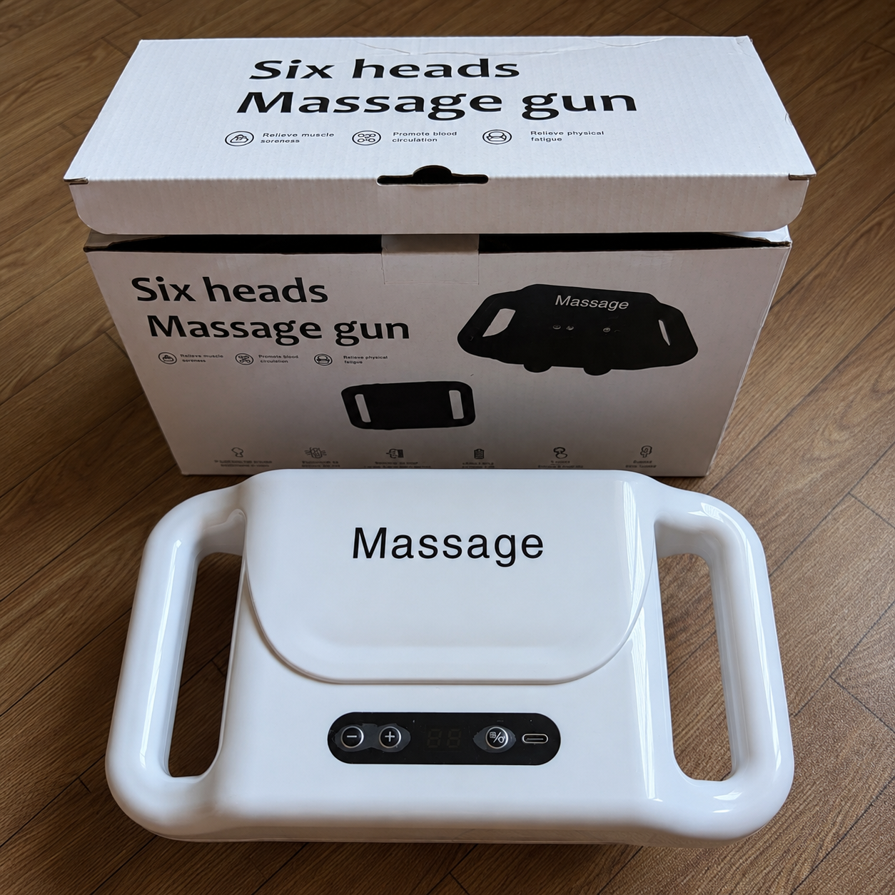 6-Head Fascia Muscle Massager Gun – Deep Tissue Relief for Back, Waist, and Legs