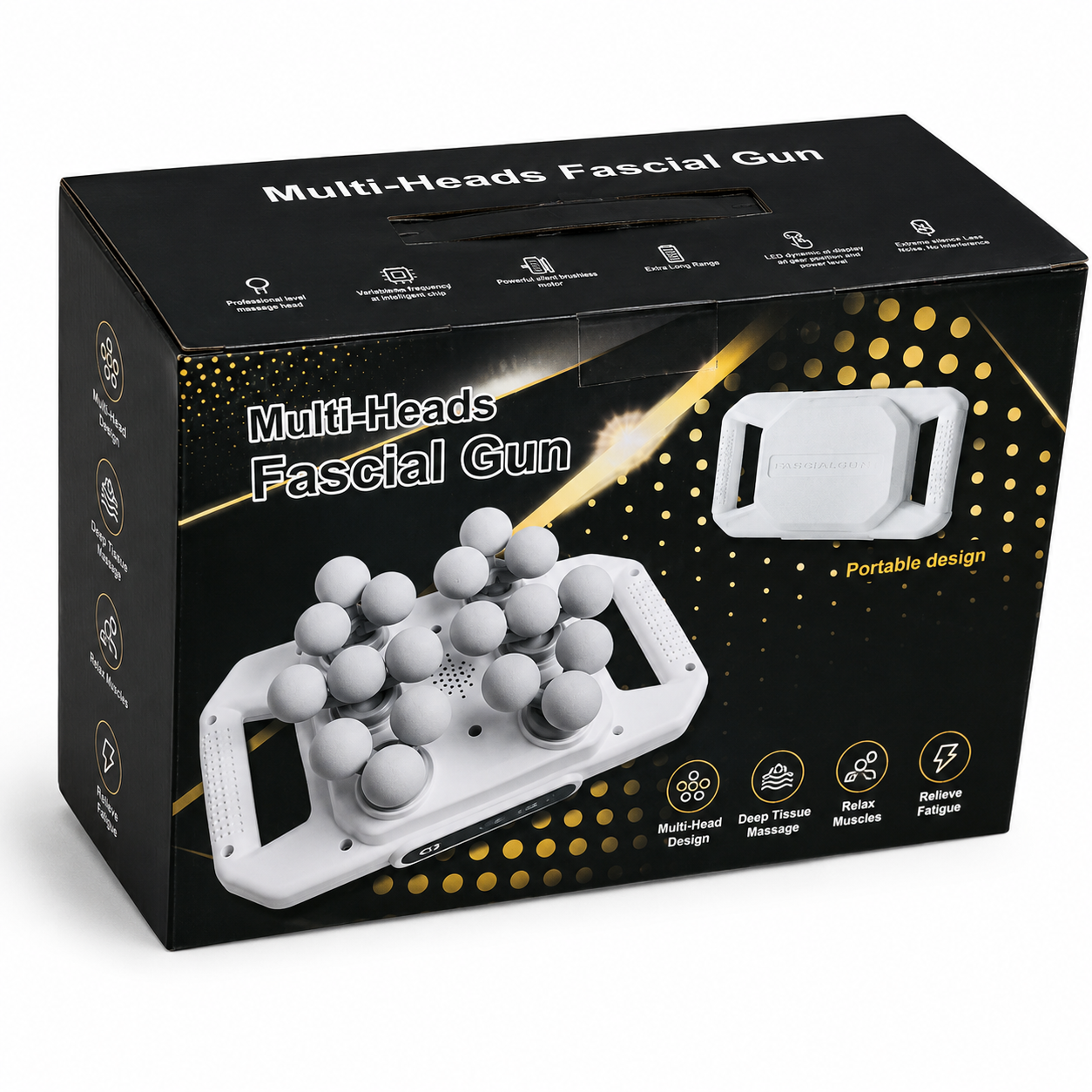 18-Head Fascia Muscle Massager Gun – Deep Tissue Relief for Back, Waist, and Legs