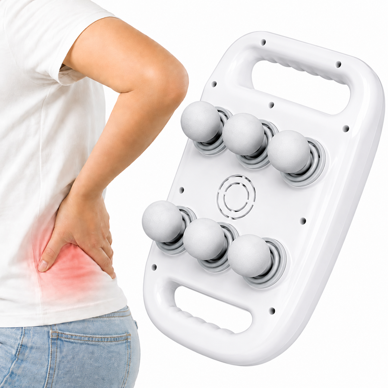 6-Head Fascia Muscle Massager Gun – Deep Tissue Relief for Back, Waist, and Legs