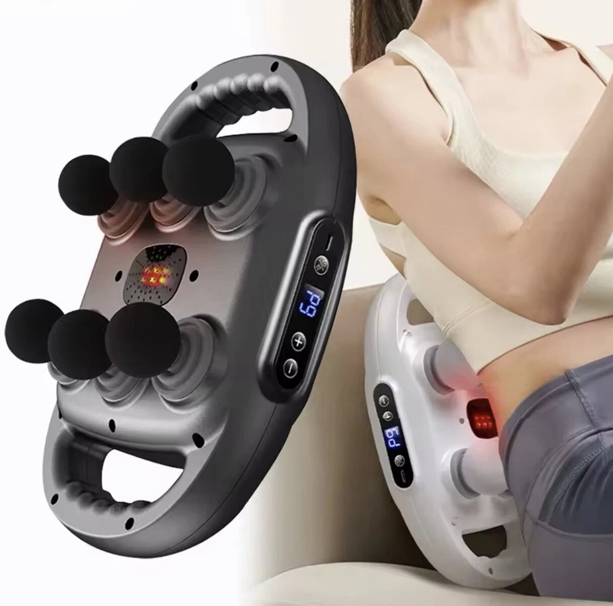 Multi-Head Fascia Muscle Massager Gun – Deep Tissue Relief for Back, Waist, and Legs